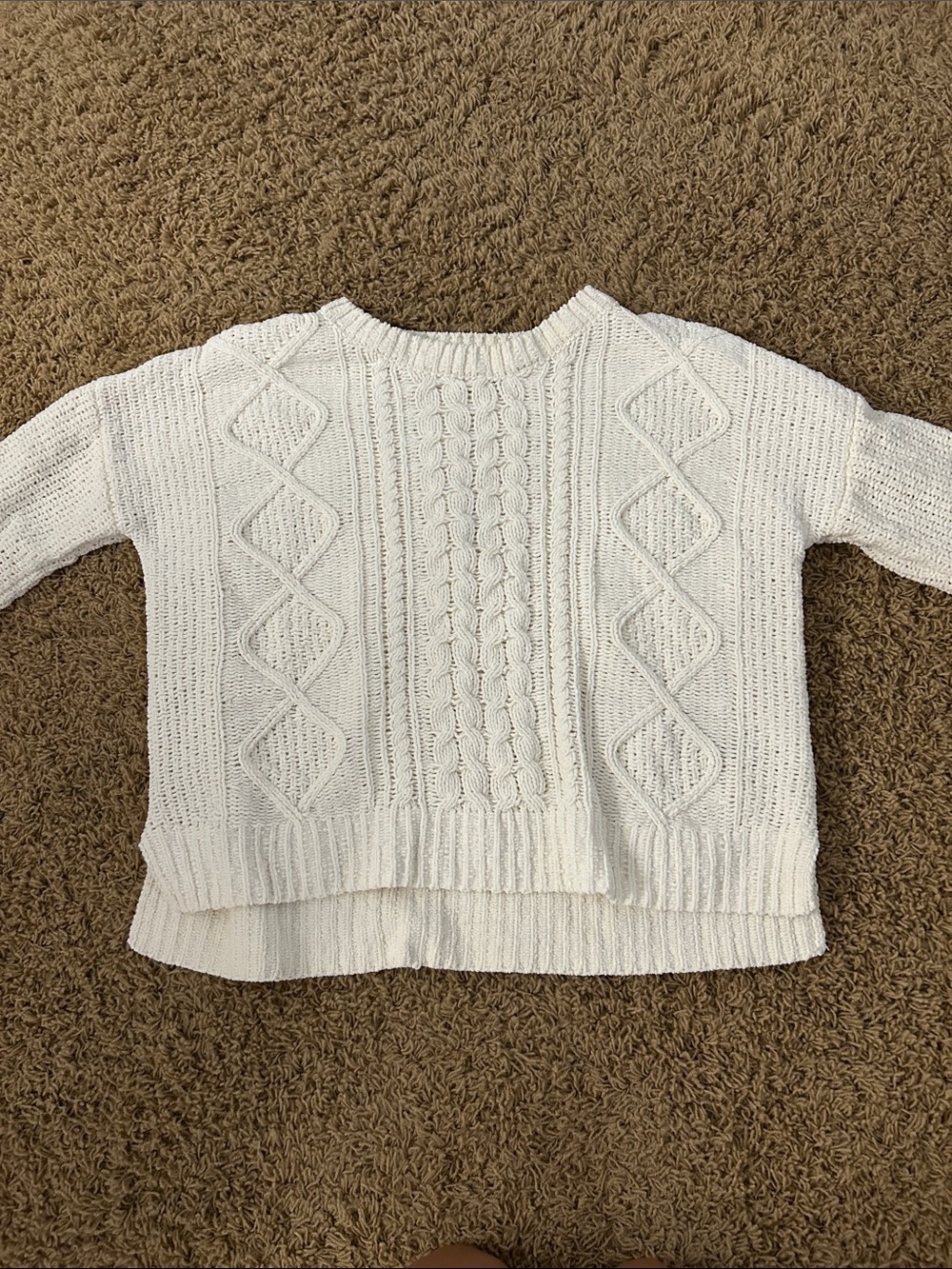Target Women's Cream Cable Knit Crewneck Sweater
